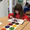 Painting flowers with water colours!